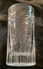 (1) Godinger Palm Highball Glass w/ Cut Palm Tree Pattern 5.5” Heavy
