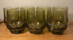 Vintage Tiffin Franciscan Madeira Old Fashion Glass Citron 7 Count GLOWS