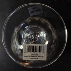 REED & BARTON VENETIAN AMBER WINE GLASSES, Etched Crystal, 8 1/2″, 1Ooz, 2PCS
