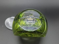 Vintage Serge Mansau in Saint Louis Crystal Green Art Glass Perfume Bottle