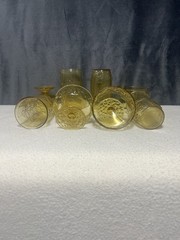 Vtg Anchor Hocking Spring Song, Daisy Floral Tumblers & Sherbet Cups￼