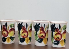 Vintage Japanese Art Pottery Fruit Tumblers – Set of 4 (1950s)