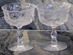 Champagne Glass Pair, Vintage Fostoria Willowmere Claret, Wedding, Elegantly…
