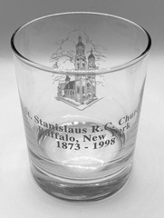 St. Stanislaus RC Church, Buffalo NY 1998, 125th Anniversary Etched Rocks Glass