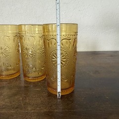 Vintage MCM Brockway American Concord Mini Amber Glasses Tumblers Retro Barware