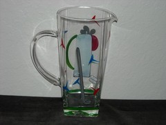 Golf-Themed Glass Martini Pitcher
