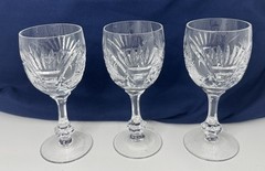 Set of 3 Russian Cut Crystal Red Wine Glasses 8.8 oz – Soviet Stemmed Goblet