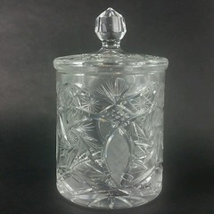 Cut Crystal Glass Pinwheel Cookie Jar Canister