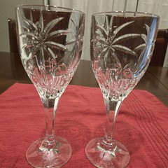 Godinger Shannon Crystal South Beach Palm Tree Wine Goblets – Set of 2