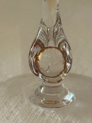 Vintage MCM Jozef Stanik Zlata Zuzana Amber Champagne Coupes Gold Ball Set of 4