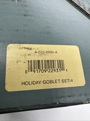 Set of 4 VTG LENOX Dimension Holiday Water Goblets Gold Band 7.5” Orig Box