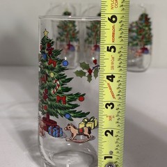 Set of 4 Vintage 12 Oz Luminarc Holiday Christmas Decor Tumbler Glasses
