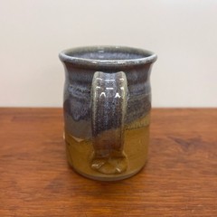 Studio Pottery Mug Raised Applied Leaves Design Artist Signed B Ziney Nature