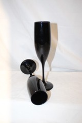 9pc Vintage BLACK AMETHYST 7″ Red & White Wine Glasses and 9″ Champagne Flutes