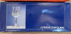 Cristal D’Arques Longchamp Water/Wine Goblets 7 1/4″ Tall Set of 3 Glasses 8.4oz