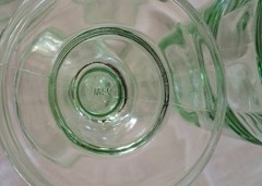 Set Of 4 Martha Stewart Green Footed Ice Tea Water Goblets 6.5” 12oz READ