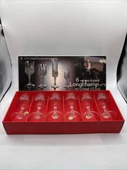 Set Of 6 Vintage Cristal D’Argues Longchamp Crystal Glasses No. 3 RARE