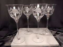 4 Mikasa CHARISMA 8 1/2″ Crystal Wine Glasses Set