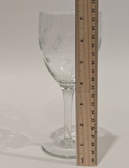 Set/4 Vintage Criss Cross & Punties Xs & Os Wine Glass Water Goblet 10oz 7 3/8″T