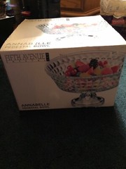 Fifth Avenue Ltd Crystal 11” “Annabelle” Pedestal Bowl In Original Box