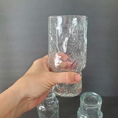 3 MCM Libbey Normandy Glacier Ice Tumblers Water or Tea or Beer Clear Glass