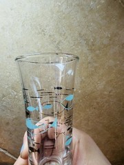 Vintage Libbey Atomic Aqua Fish Barware Aperitif Cocktail Glasses, set of 7