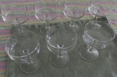 Vintage Wine/Water glasses set of 8 Etched «N»