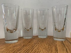 4 Glasses Leonardo Gilli Grappa Crystal 4 oz 5 3/8″ Wine Liquor Heavy Tapered