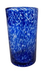 Blue Confetti Blue spot dot bubble Drinking Glass Clear Colbalt high ball