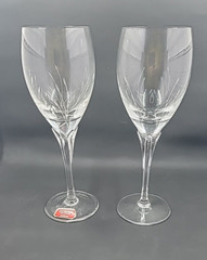 Set of Two (2) Gorham Crystal Jolie 7 1/2″ h Wine Glass 8 oz Excellent!