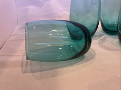 set of four turquoise Roley Poli 5 inch Tumblr glasses