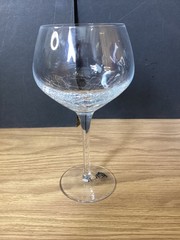 Vintage Pier 1 Reflections Crackle Glass Clear Wine Glass 8”Tall in EUC