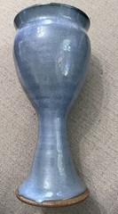 Garry Studio Art Pottery Blue Glazed Chalice Goblet Handmade Cup 7.5 Inches