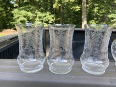 Vintage New Martinsville Seven Piece Etched Water Set