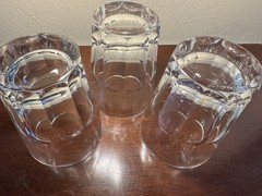 3 “Seneca” Double Old Fashioned Glasses Heavy Cut Crystal Glasses VTG, MINT