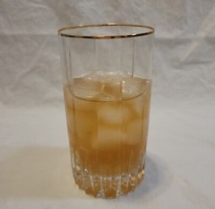 Mikasa Golden Lights Highball Glass Leaded Crystal Tea Water Gold Rim EUC