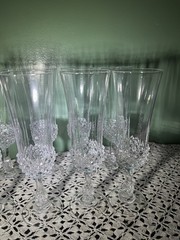 10 LONGCHAMP Cristal D’argues France Flute Glasses 7 3/4 Inches