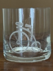 1 Etched Whisky Lowball Old Fashioned Bar Ware Glass