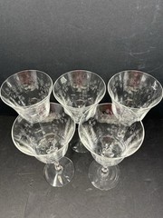 Set of 5 LENOX Castle Garden Crystal 7 5/8” Water/Wine Glasses EUC!!!!Inv#23