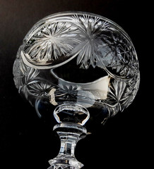 Rare Vintage Crystal Goblet Soviet Large Wine Goblet Crystal Wine Glass USSR