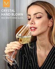 Red Wine Glasses Set of 4, Premium Crystal Wine 4 Count (Pack of 1) Red 15oz