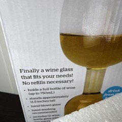 BigMouth Inc. Novelty Hand Blown Wine Bottle Glass 750mL 11.5″ Tall Clear