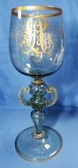 Antique VENETIAN GLASS GOBLET 12.25″ Large