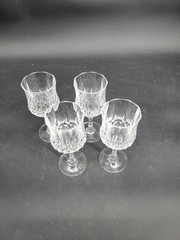 Gorgeous Set of 4 Cristal D’Arques Longchamp 8oz Wine Glasses Paris France 7″