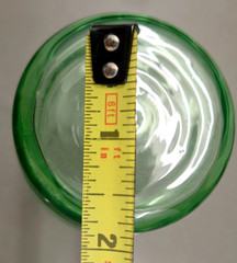 4 Vintage Green Depression Tumblers Etched Grape Leaf Ribs 5 3/8″ high x 2 1/8″