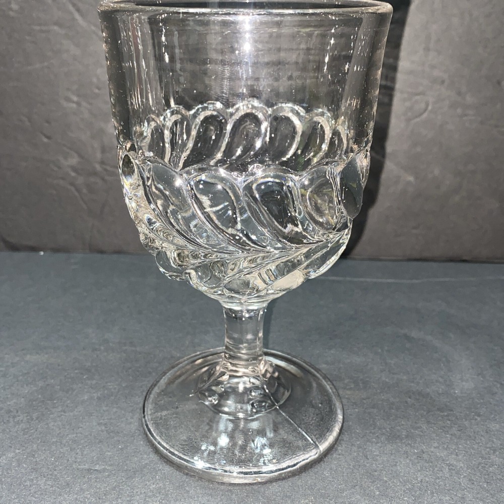 EAPG Adams & Co. Plume 10.5oz Water Goblet C1880’s