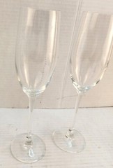 Set Of 2 Crystal Clear Champagne Flutes 9.75″ Tall Stemware Glasses For Celebrat