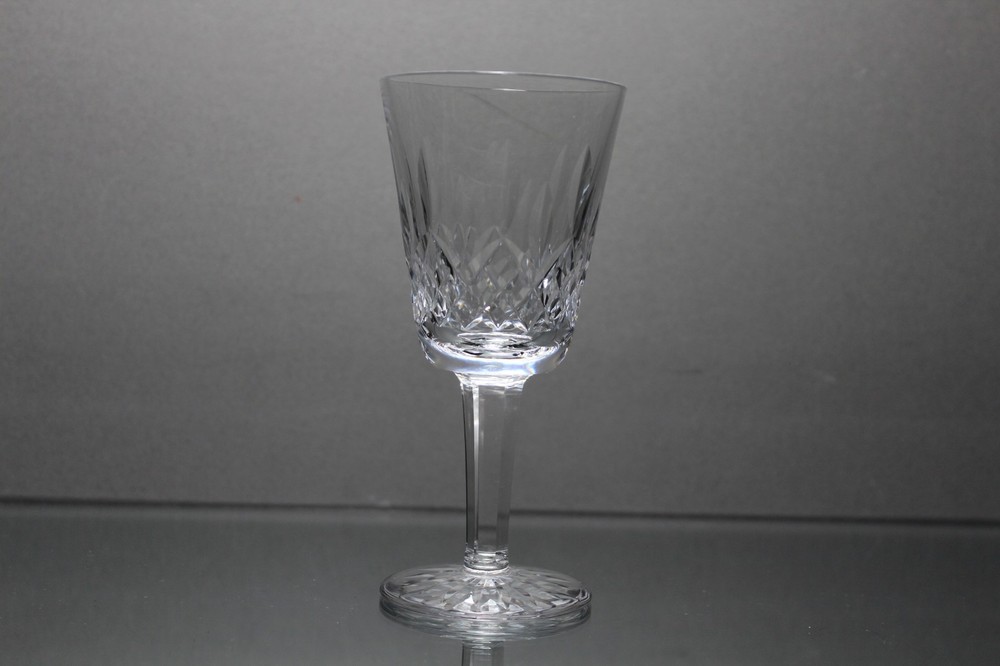 One (1) Vintage Waterford Crystal Lismore White Wine Glass – 5 1/2″H Signed