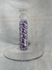 2 James Nadal Art Glass Signed Wine Glasses