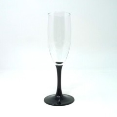 Champagne Flute Domino Signature Black Stem Luminarc Cristal D’Arque Duran